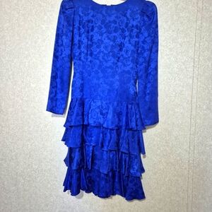 S.T.G  Blue Tiered Ruffled Cocktail Dress..SIZE:6